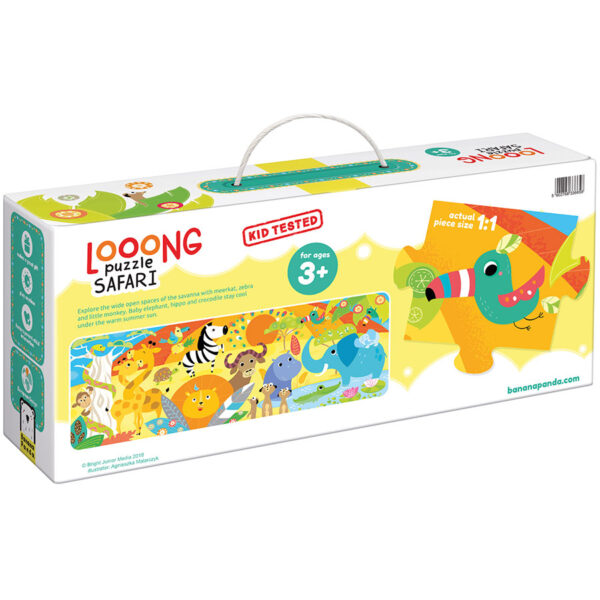 Wild animals themed puzzle for preschoolers - Looong Puzzle Safari