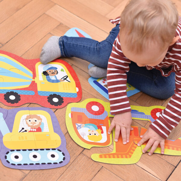 Vehicles jigsaw puzzles for toddlers - Hands at Play Construction Vehicles 2+