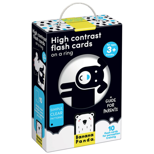 High Contrast Flash Cards on a ring 3m+ - high contrast baby flashcards