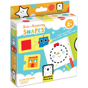 Kids Academy Shapes 2+ educational puzzle and coloring book set