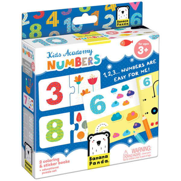 Kids Academy Numbers 3+ - coloring book and puzzles activity set