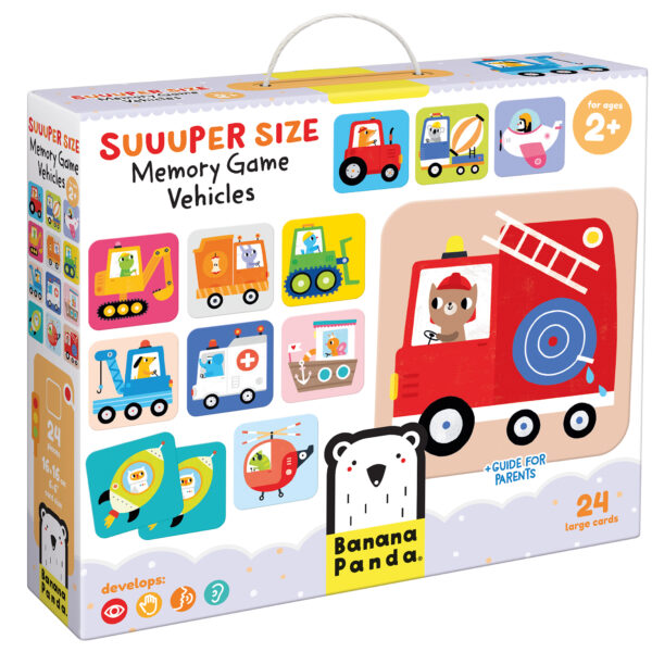 Suuuper Size Memory Game Vehicles - vehicles memory matching game for toddlers
