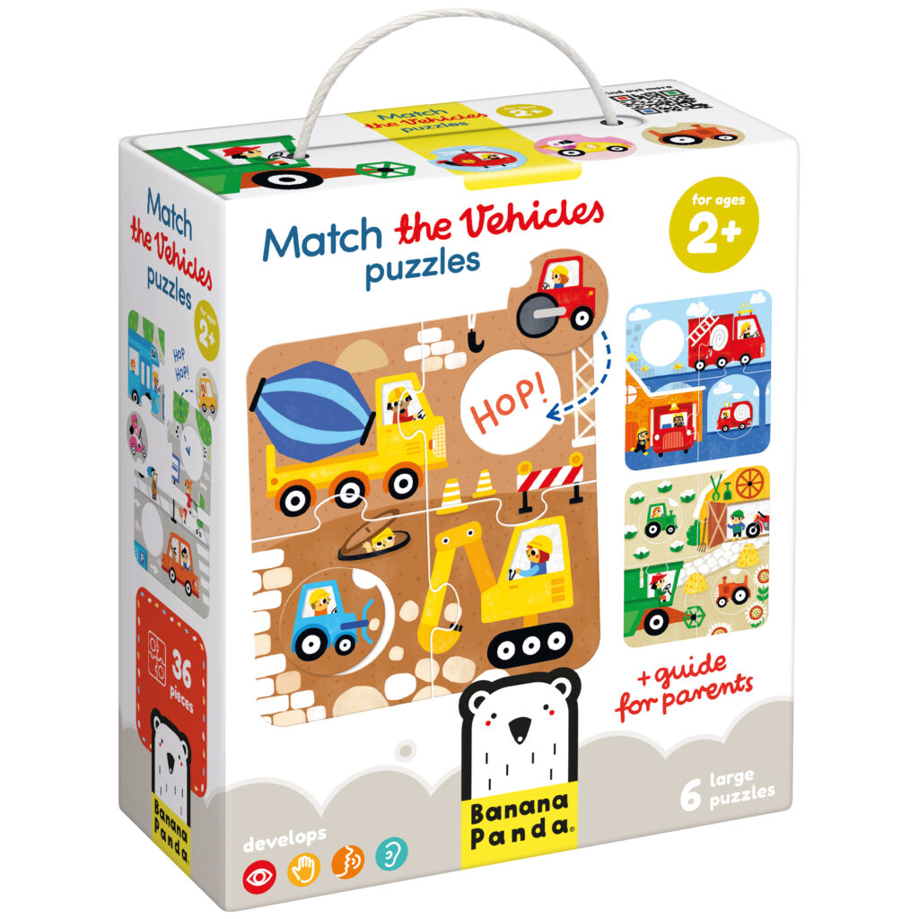 Match the Vehicles Puzzles Banana Panda