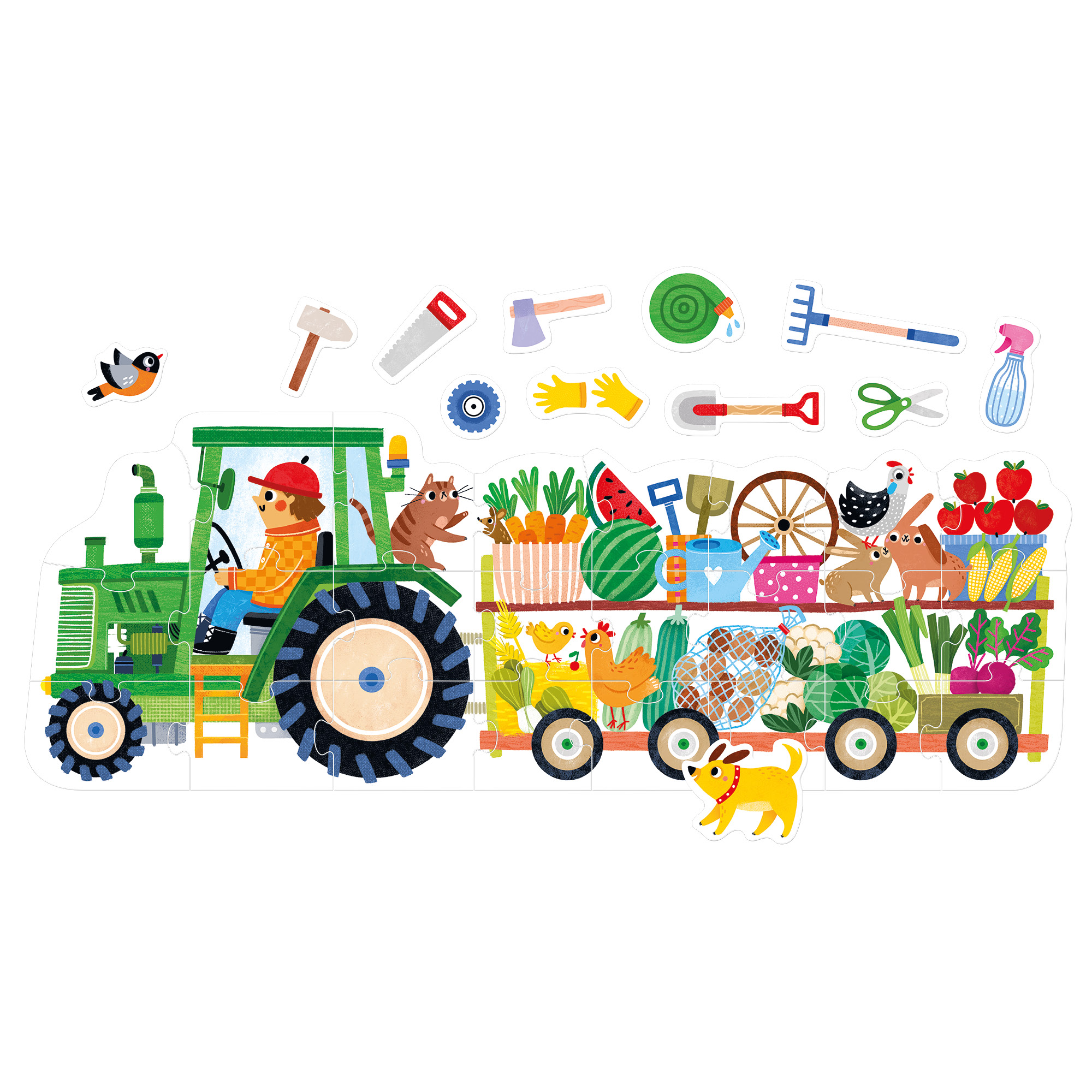 Play-as-You-Go Puzzle Tractor